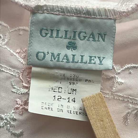 Vintage Gilligan O’Malley Short Sleeve Pink Night Gown 12 / 14 - Picture 2 of 5